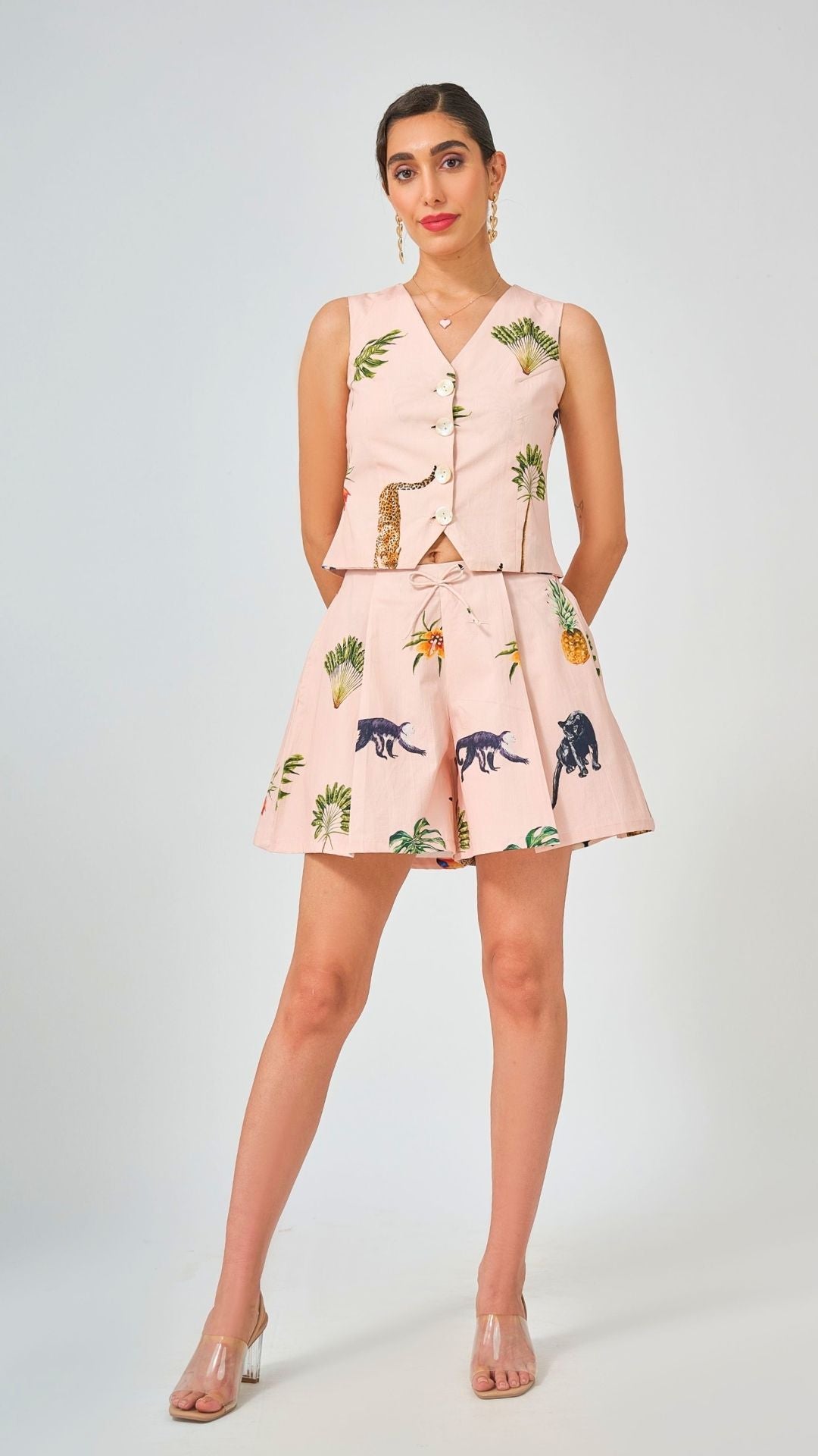 Harper Vest & Dottie Shorts, Peach Safari – Wild & Pree